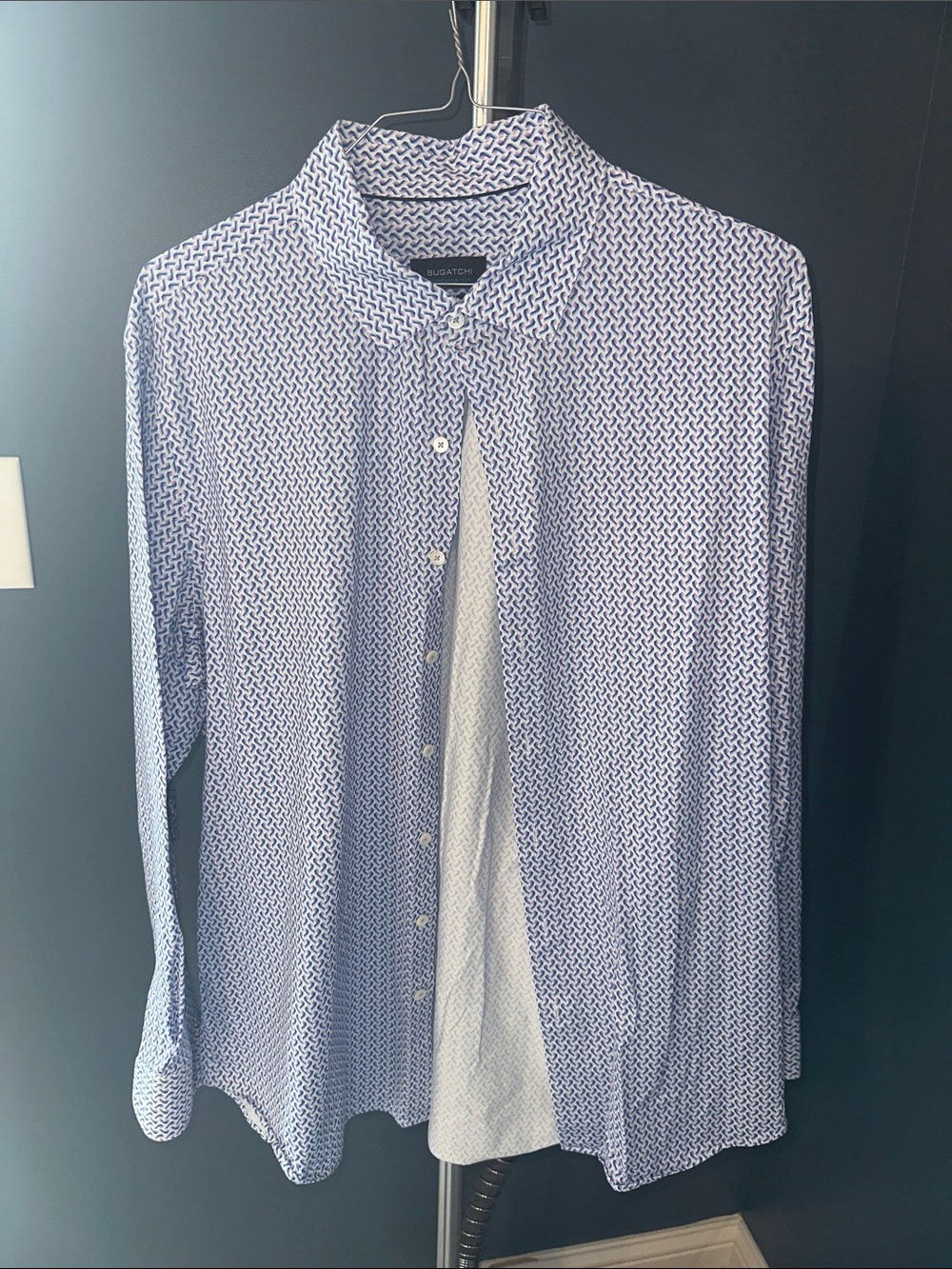 Bugatchi Men’s Blue/purple Patterned Button-Down Shirt